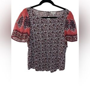 Lucky Brand Paisley Print Blouse, Size Large